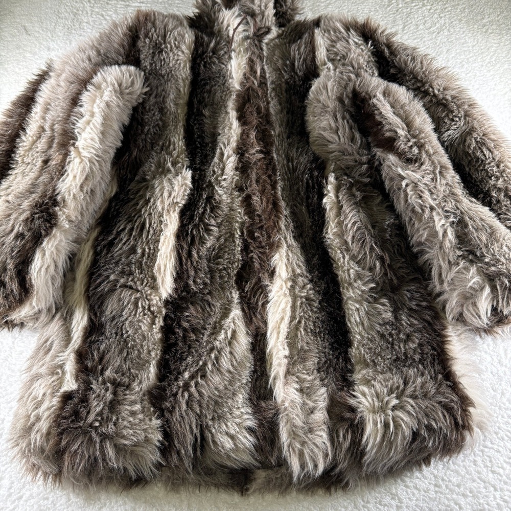 Vintage Chess King Women's Fur Coat Jacket Zip Size 36 / Small‎ RARE DESIGNER